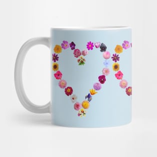 Three Floral Hearts made of Flowers Mug